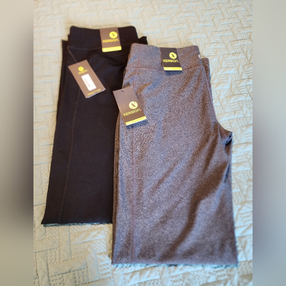 2 Pairs Xersion Black and Gray Leggings